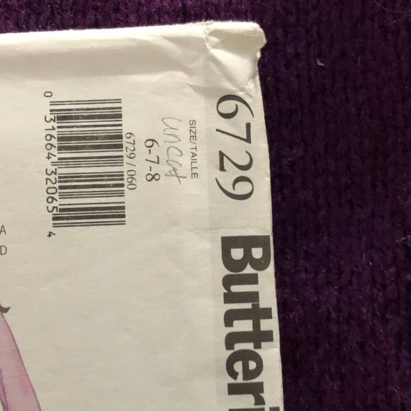 Butterick Sewing pattern 6729 Childrens sweatshirt hoodie skirt pants sz 6 7 8 - Picture 2 of 8